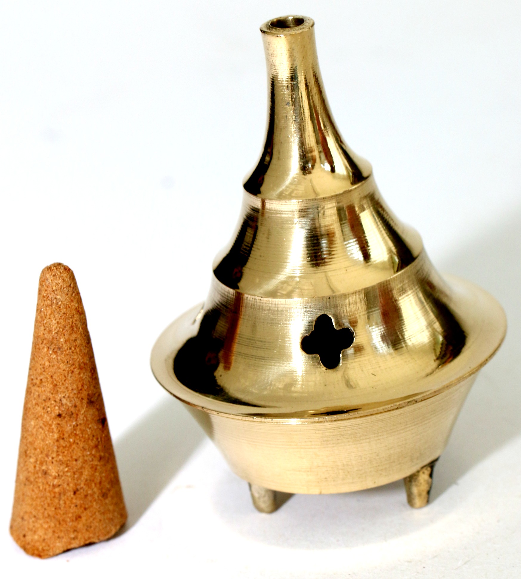 Incense Holder Brass Cone Ash Catcher For Burning Incense Cones