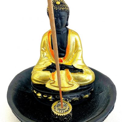 Gold Buddha Good Luck Incense Holder Ash Catcher