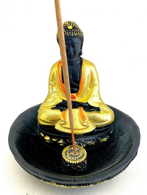Gold Buddha Good Luck Incense Holder Ash Catcher