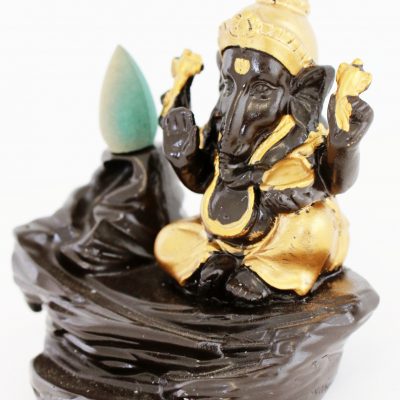 Lucky Ganesh gold backflow incense holder ash catcher free incense 2