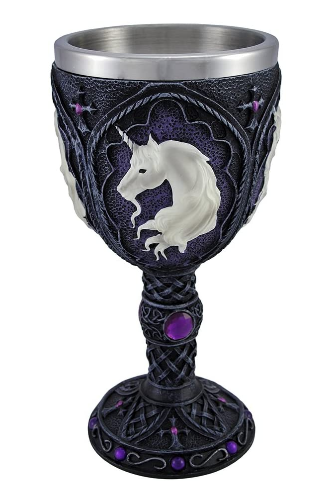 Enchanted White Unicorn Elixir Wine Glass Goblet Cup
