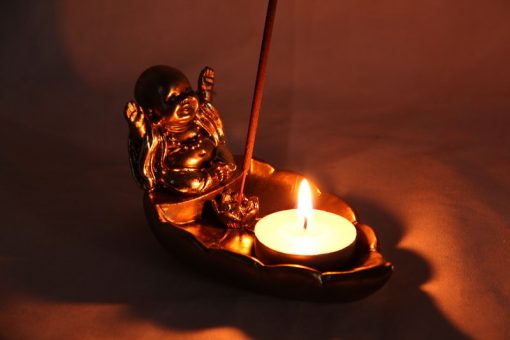 GOLD RULAI-HAPPY BUDDHA INCENSE TEA LIGHT