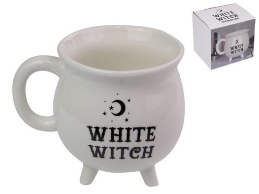 WHITE WITCH CAULDRON MUG with GIFT BOX
