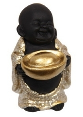 HAPPY BUDDHA WITH GOLD COLOURED ROBE